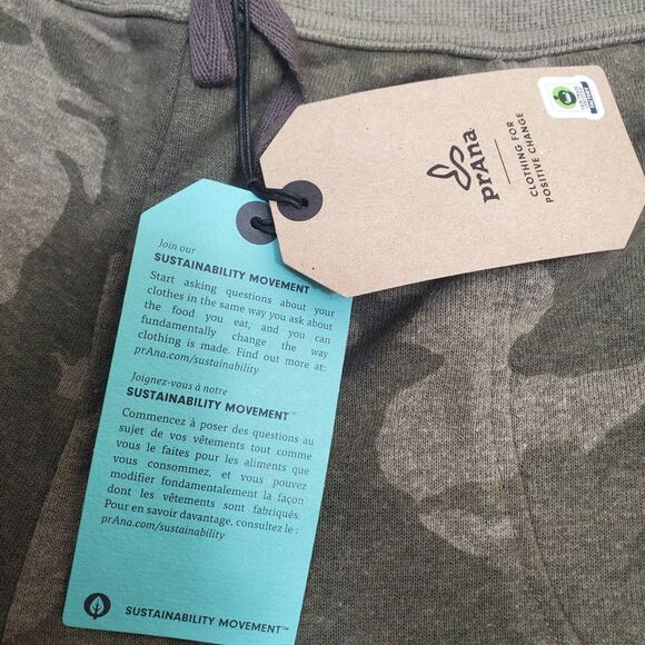 Prana Ankle Pant Sage Camo Green Print Hemp Relaxed Fit Pockets Women's XL NWT - Picture 5 of 16